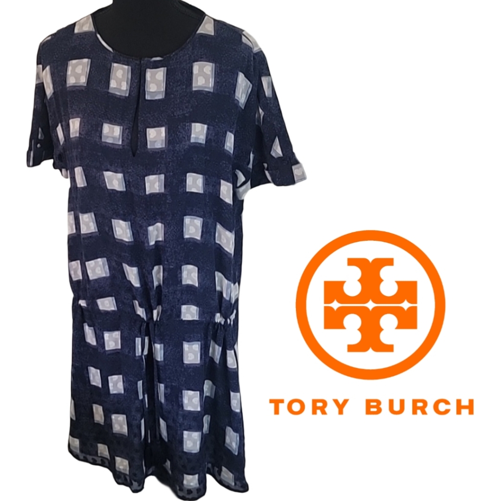 Tory Burch Silk Erica Drop Waist Dress